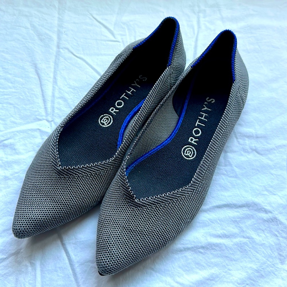 Point toed birdeye gray The Point Rothy’s size 9.5